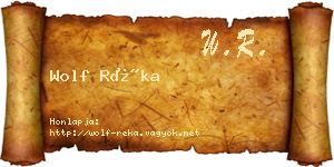 Wolf Réka névjegykártya